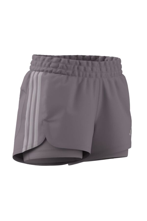Adidas Short deportivo malla 3 bandas Pacer marr&oacute;n