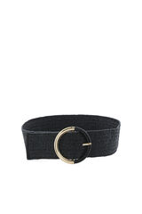 Pieces Nagy arany csatos &ouml;v fekete