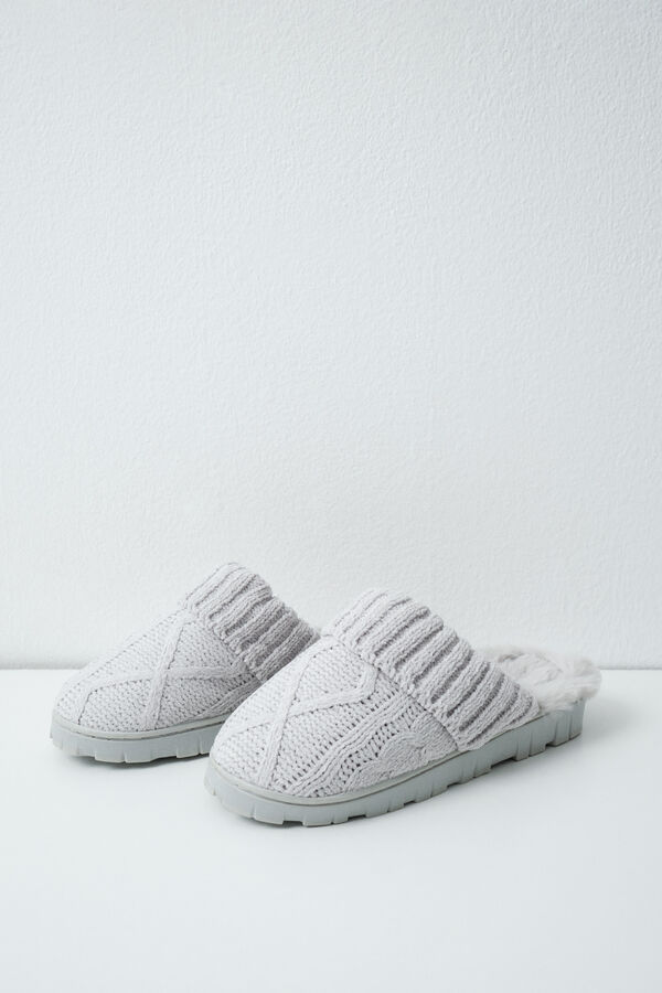 Women'secret Grey knit slippers grey