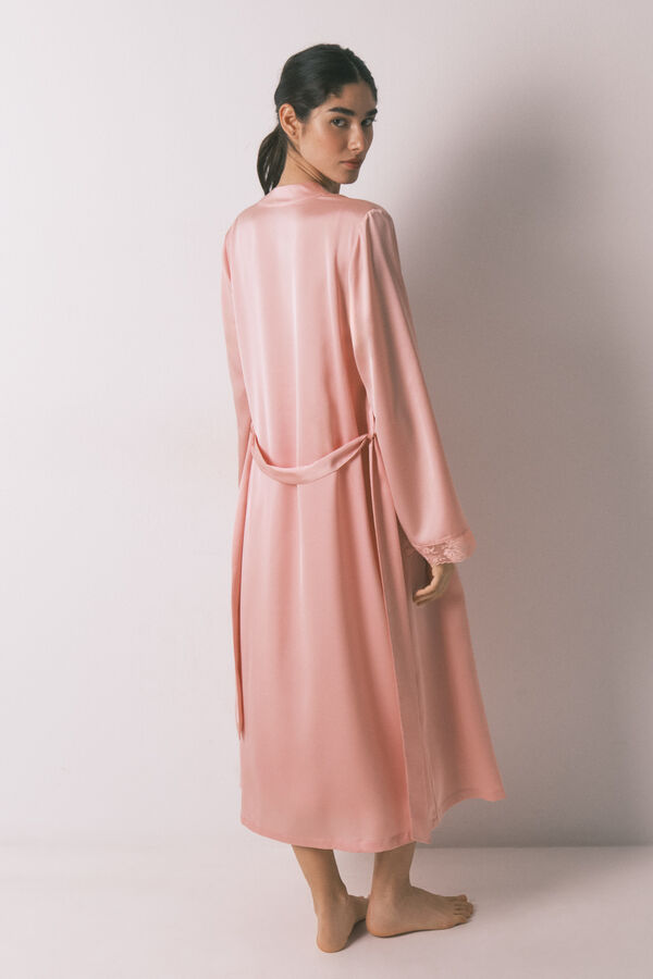 Women'secret Pink satin midi robe pink