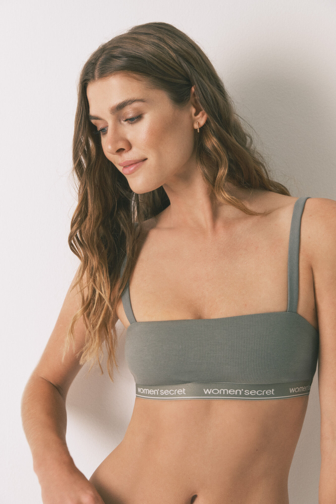 Women'secret Top sin costuras algod&oacute;n kaki