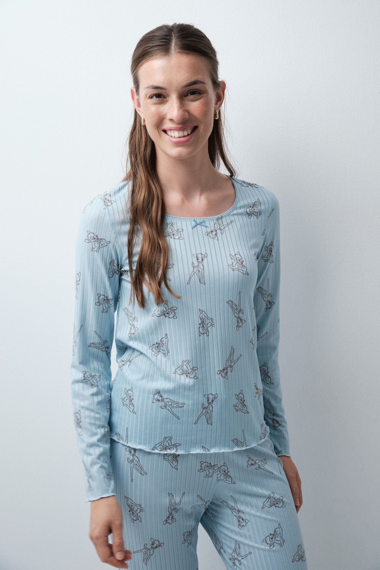 Women'secret Pyjama long soft touch bleu