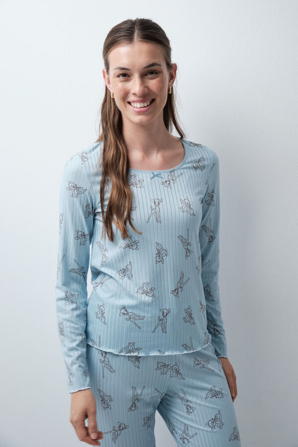 Women'secret Pyjama long soft touch bleu bleu