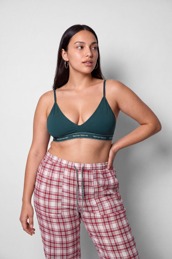 Women'secret Green microfibre triangle bra NATURAL green