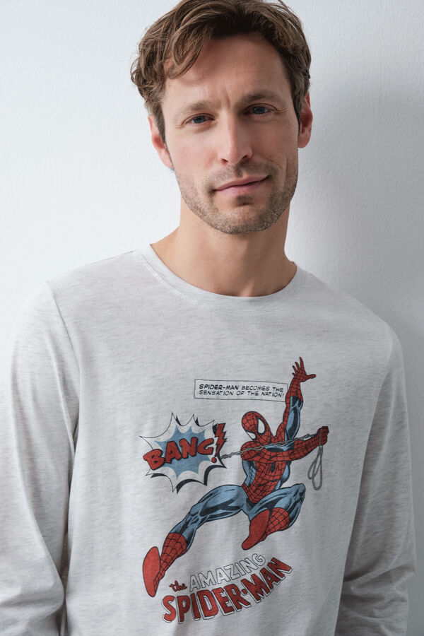 Women'secret Spiderman cotton men's long pyjamas grey