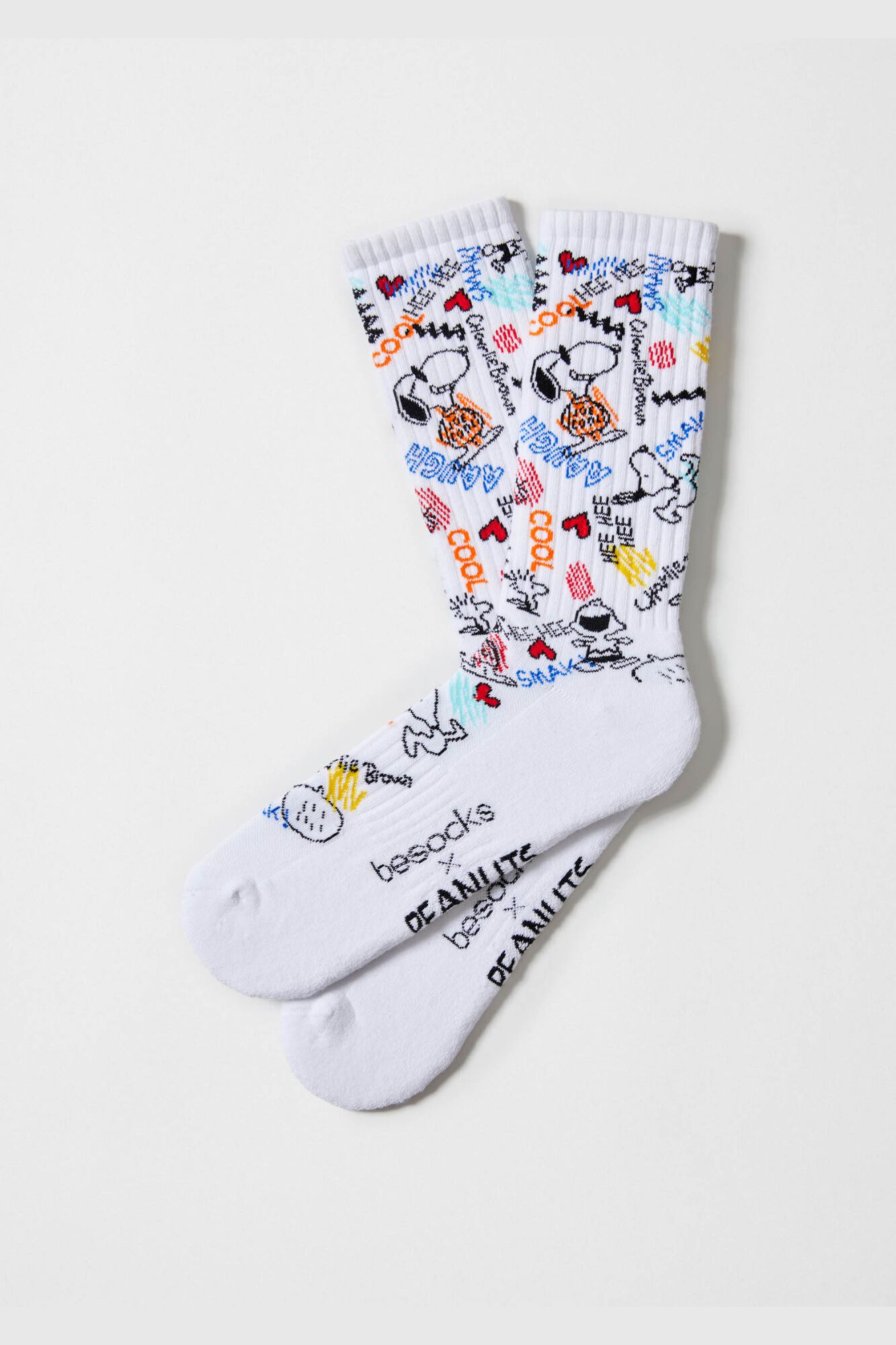 Besocks Meias altas desportivas Snoopy em algod&atilde;o org&acirc;nico