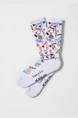 Besocks Calcetines altos deportivos Snoopy algod&oacute;n org&aacute;nico blanco