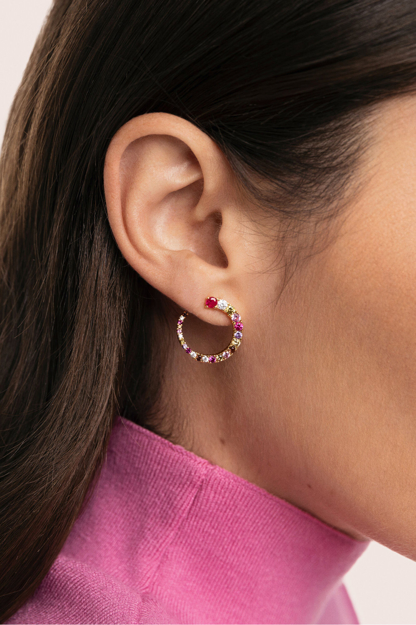 Singularu Ohrringe Circle Estellar vergoldet