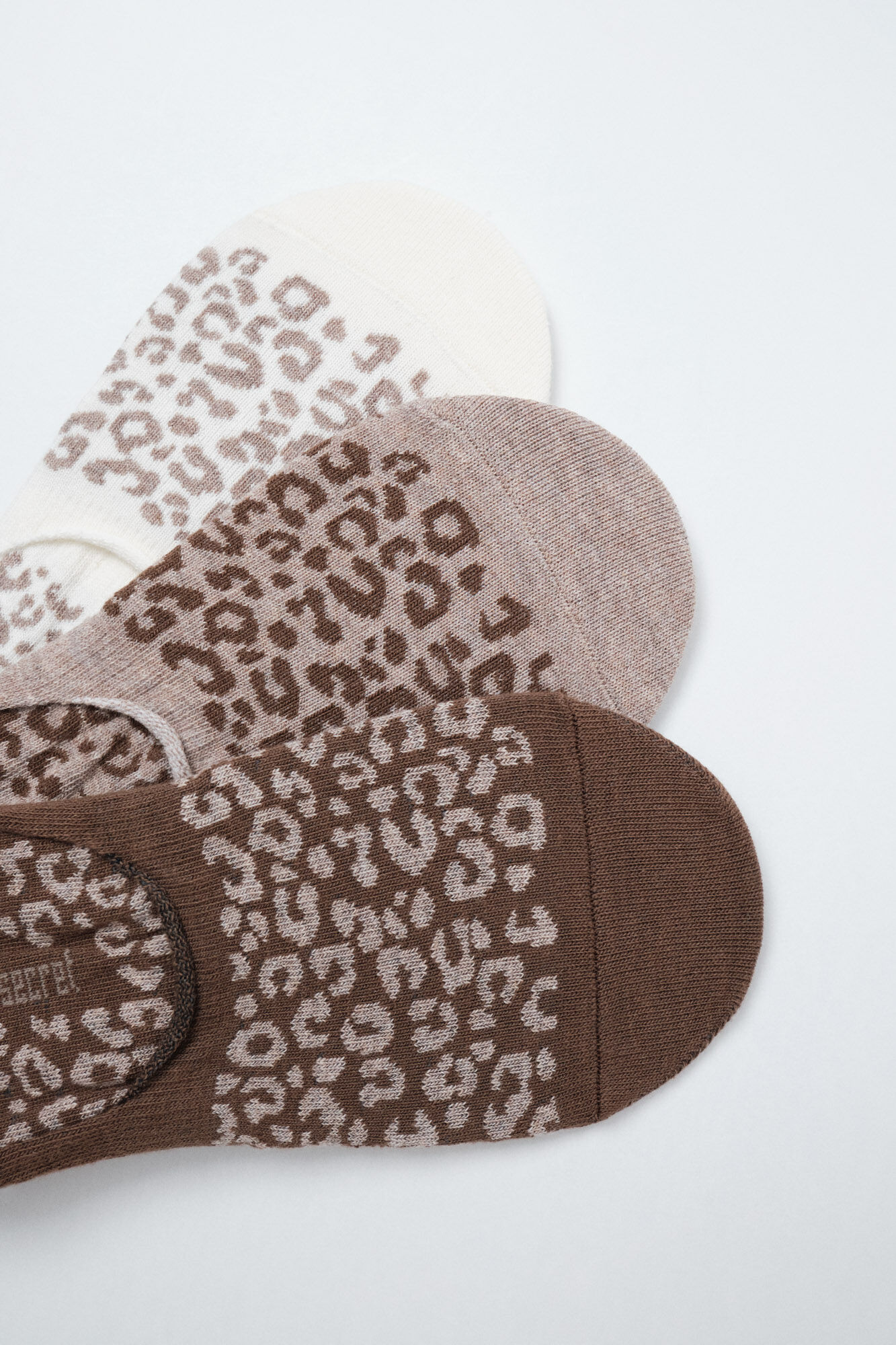 Women'secret Brown animal print 3-pack no-show socks