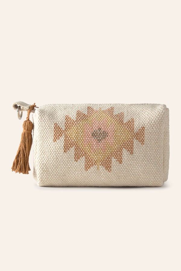 Calma House Neceser de algod&oacute;n dhurrie Berta amarillo