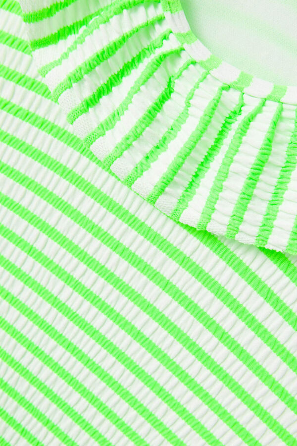 Womensecret Badeanzug für Mädchen Streifen-Print Grün