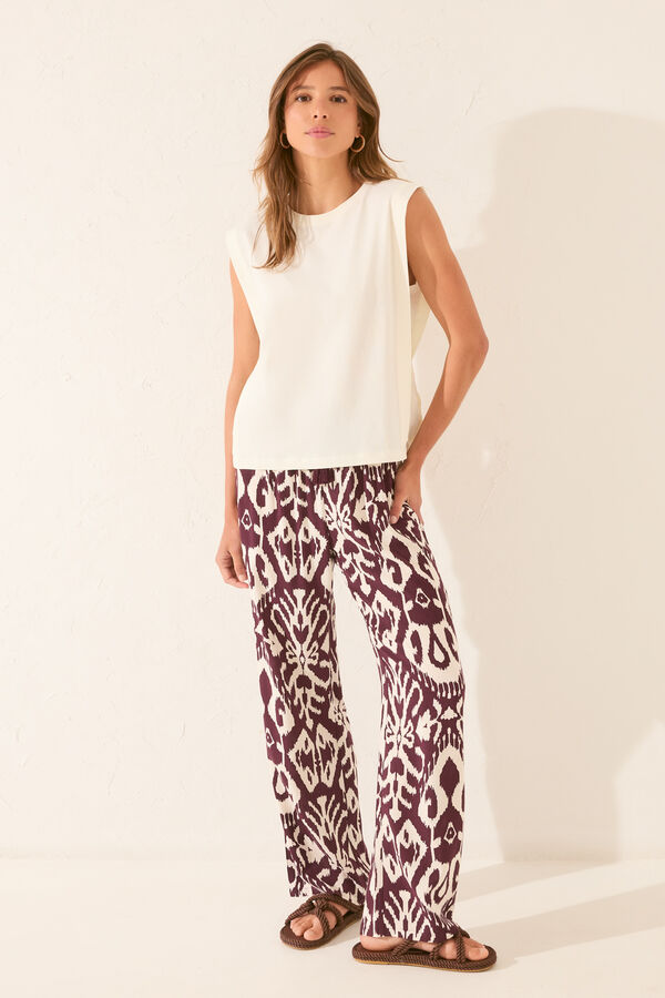 Women'secret T-shirt preta sem mangas 100% algodão bege