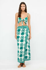 Gisela Pineapple print sarong skirt white