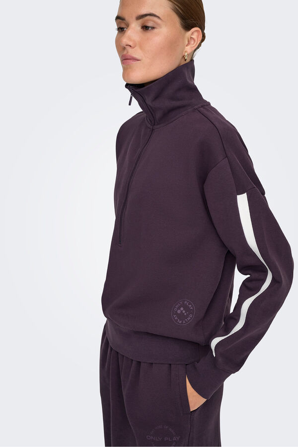 Only Play Sudadera oversized cuello alto morado/lila