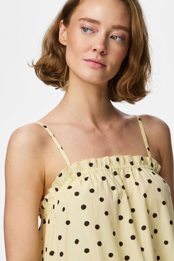 Pieces Midi-Kleid mit Punkten mit Print