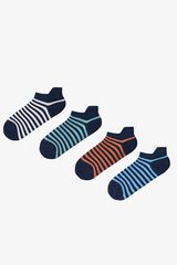 Penti Pack 4 calcetines cortos rayas azul