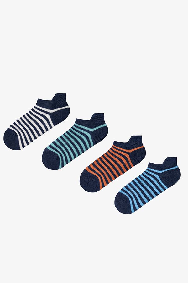 Penti Pack 4 calcetines cortos rayas azul