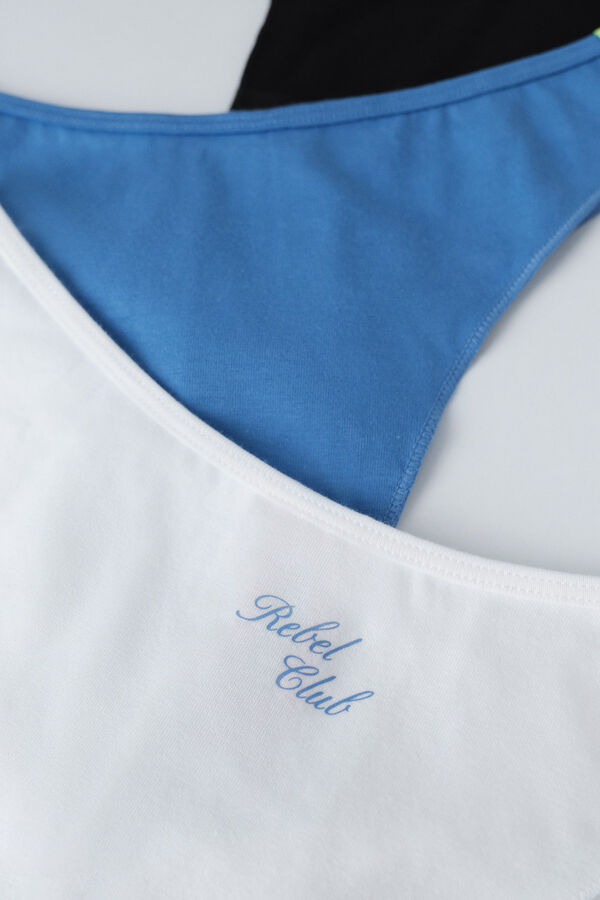 HI&BYE Pack of 3 Brazilian panties in blue, white, and black blue