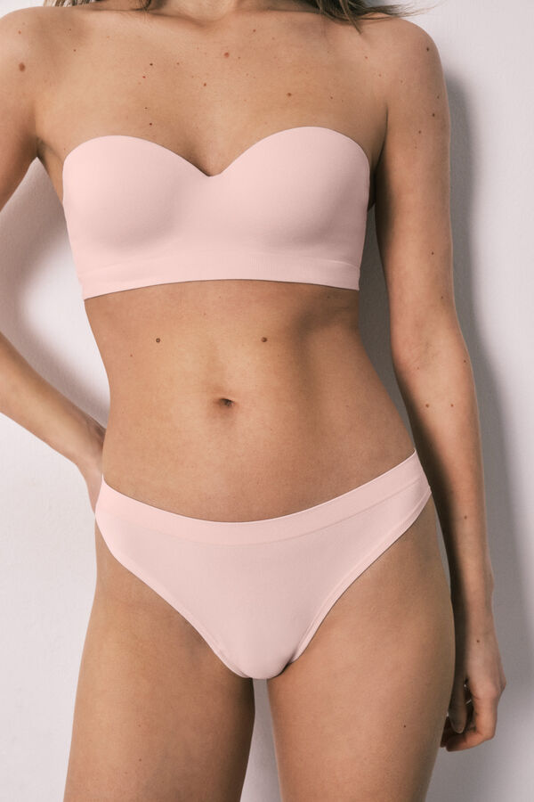 Women'secret Pink microfibre V-shaped classic panty pink