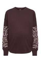 Only Maternity Sweat-shirt d&eacute;tail aux manches de grossesse nude