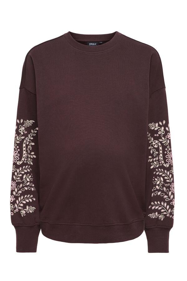 Only Maternity Sweat-shirt d&eacute;tail aux manches de grossesse nude