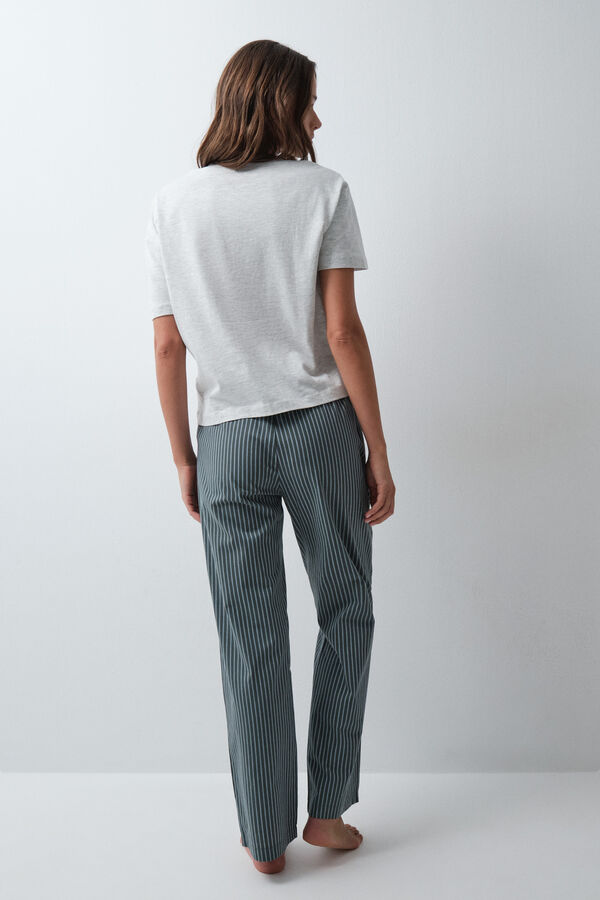 Women'secret Green striped long trousers green