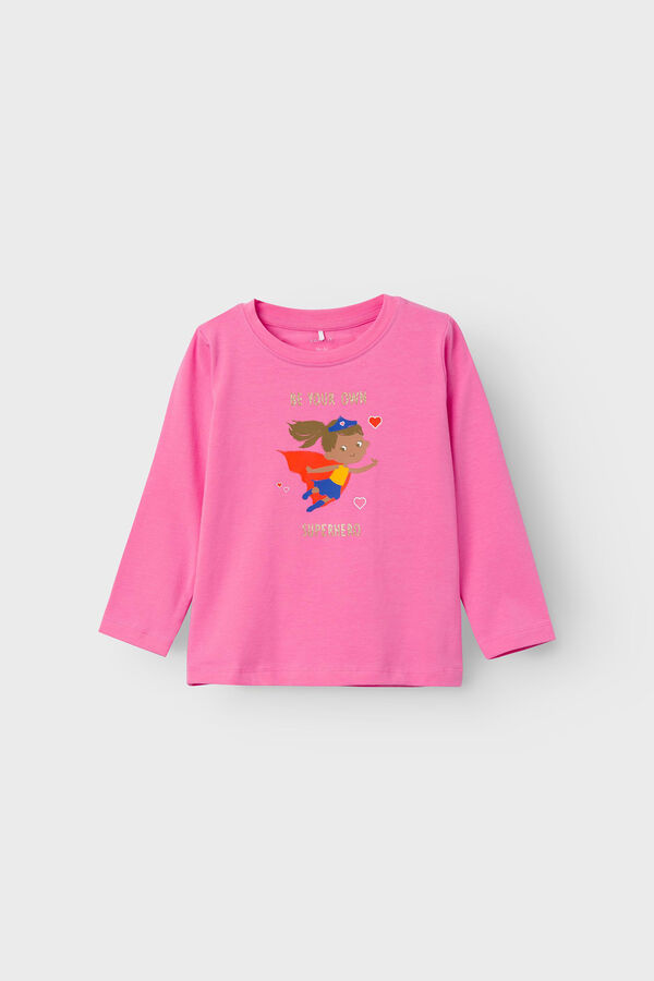 Womensecret Mini girls' T-shirt rózsaszín