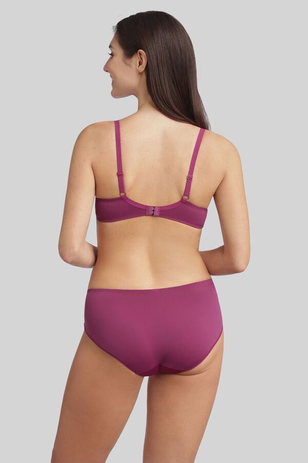 Playtex Cueca alta com bordado floral rosa