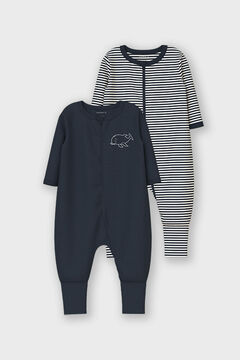 Womensecret Conjunto de dois pijamas neutros para bebê golfinho azul