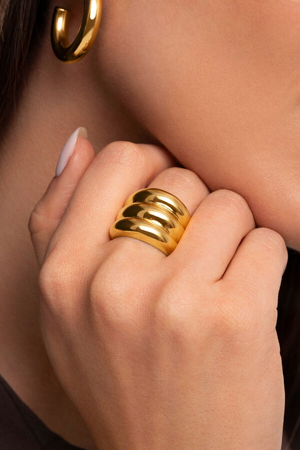Womensecret Dune gold-plated steel ring rávasalt mintás