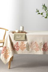 Textura Leaf print stain-resistant tablecloth nude