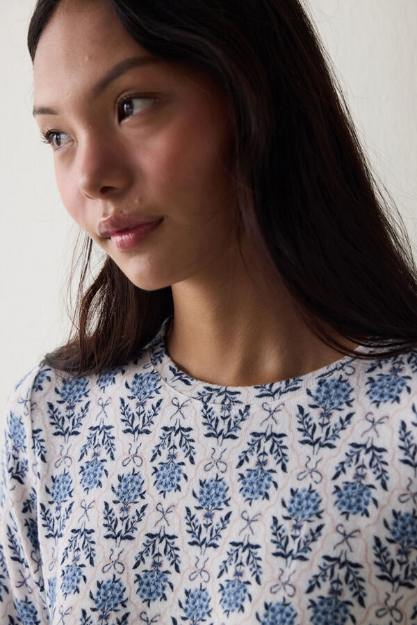 Penti Camisola de pijama floral com efeito t&eacute;rmico Tea Time estampado