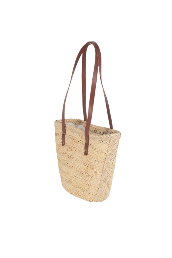 Kbas Sac en paille de ma&iuml;s et de palmier marron