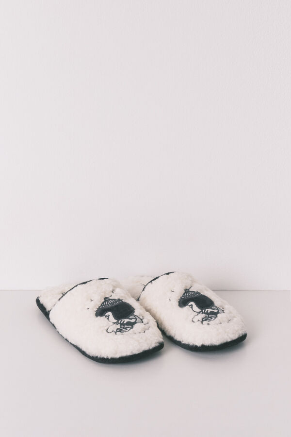 Women'secret Grey faux shearling slippers MAFALDA beige