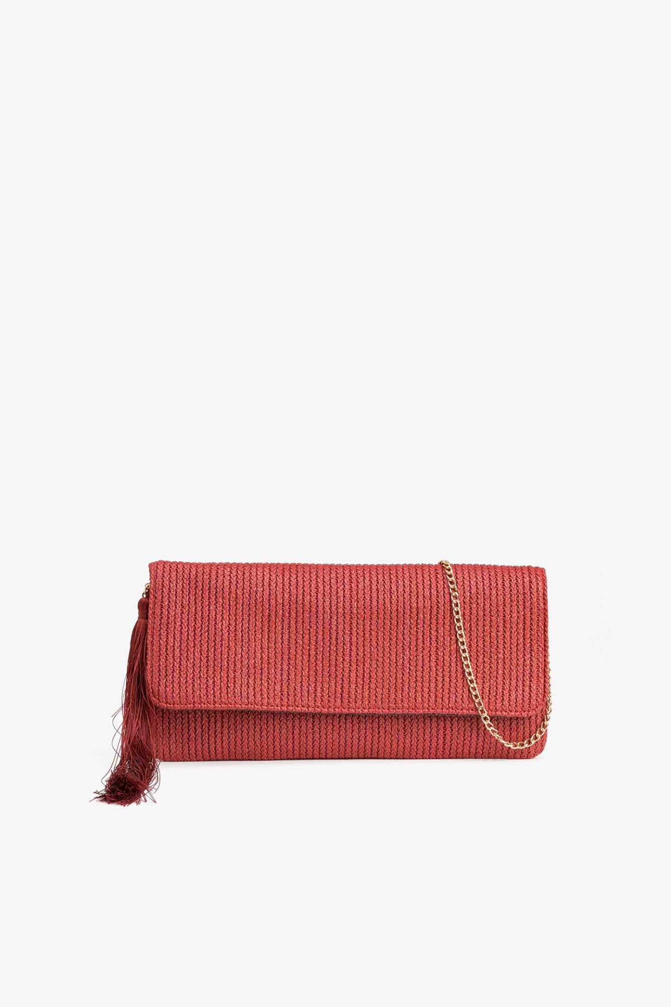Vilanova Clutch con efecto paja y flecos