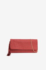 Vilanova Pismo torba s efektom slame i resicama Crvena