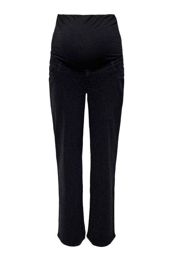 Only Maternity Wide leg maternity jeans black
