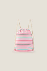 Womensecret Striped woven backpack rózsaszín