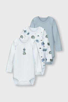 Womensecret Conjunto de 3 bodys de elefante para bebé menino azul