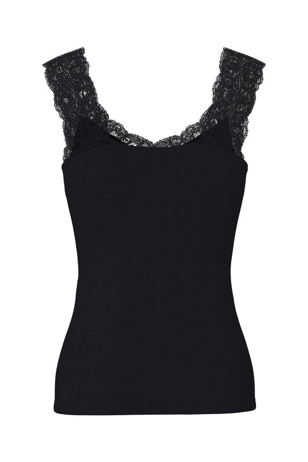 Pieces Top with lace detail black