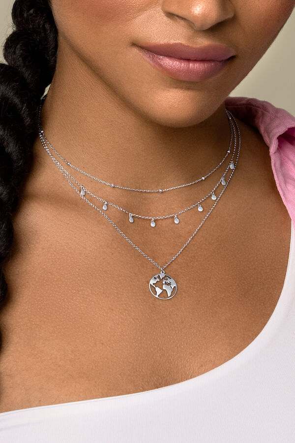 Womensecret Silver Mundo Necklace gris