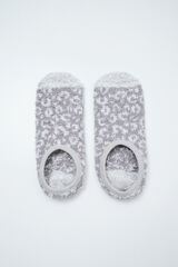 Women'secret Grey animal print slip-on socks nude