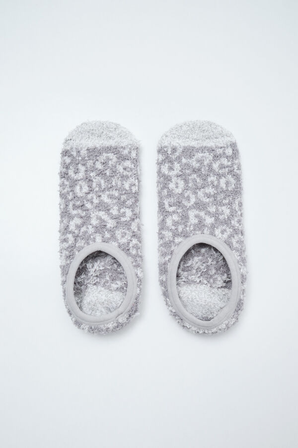 Women'secret Grey animal print slip-on socks nude