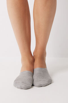 Womensecret Unsichtbare Socken aus grauem Lurex Grau