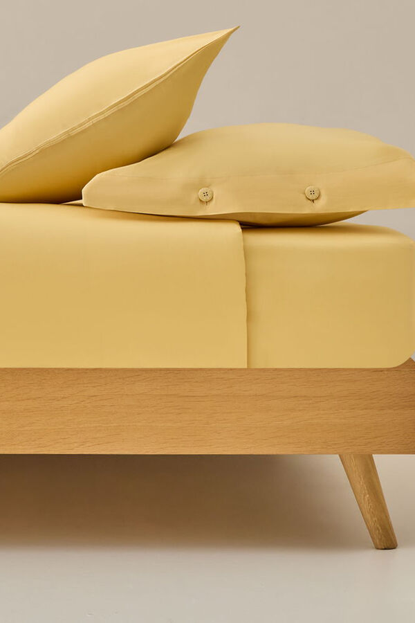 Textura Funda n&oacute;rdica algod&oacute;n org&aacute;nico amarillo