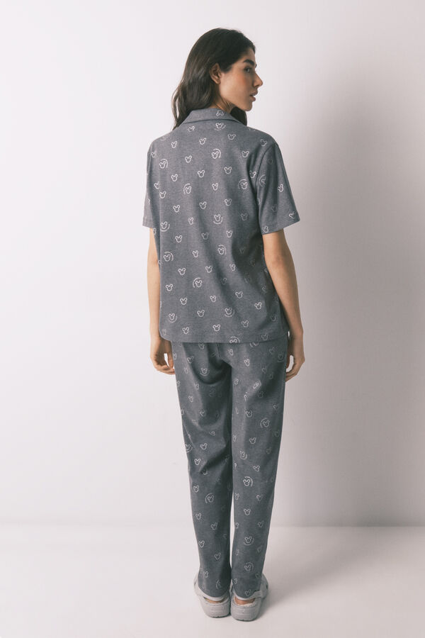 Women'secret Classic long pyjamas 100% cotton grey Mickey grey