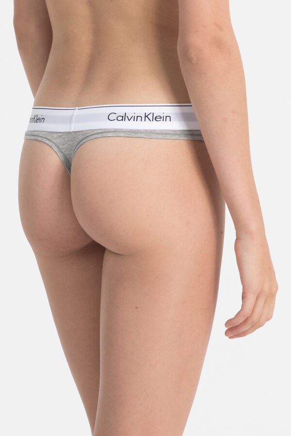 Womensecret Modern Cotton elasticated waist thong Grau