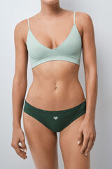 Women'secret Green cotton ribbed classic panty green