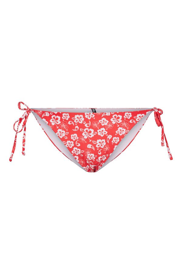 Womensecret Side tie bikini bottoms. Floral print. Crvena