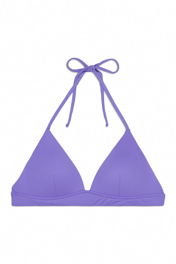Women'secret Top bikini triangular copa fija lila morado/lila
